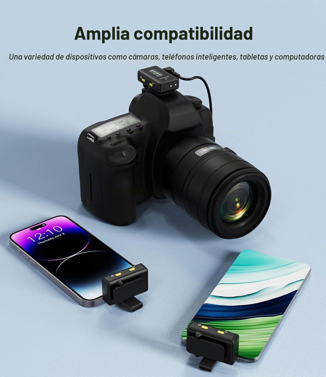 FULAIM Micrófonos Lavalier inalámbricos X6 con 4 transmisores para...