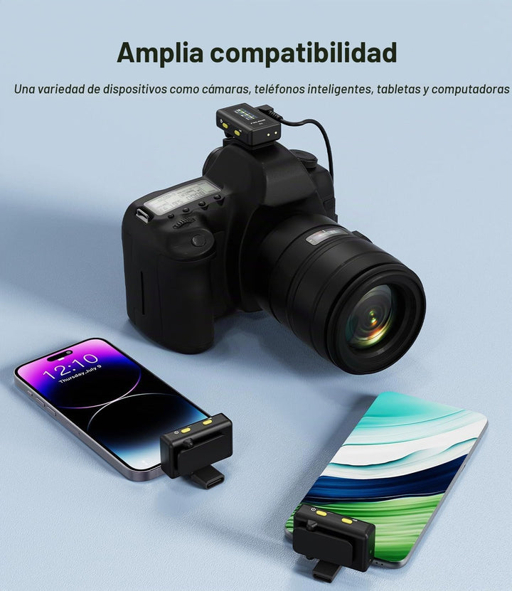 FULAIM Micrófonos Lavalier inalámbricos X6 con 4 transmisores para...