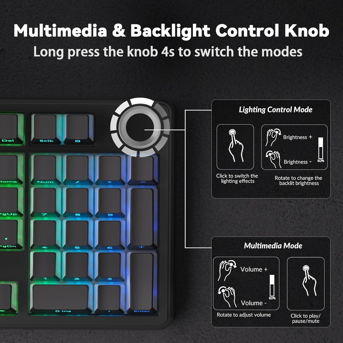 AULA F99 Pro Teclado mecánico inalámbrico - Versión silenciosa, BT5...