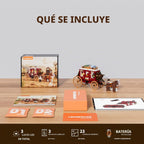 Lámpara Lumibricks Western Stagecoach Lighting - Juego de ladrillos de construcción – Carruaje y caballo del viejo oeste 293 piezas colección juego de exhibición para amantes del oeste