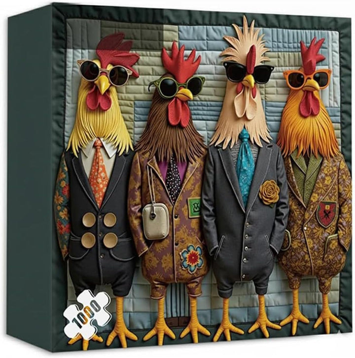 Runway Roosters - Rompecabezas de 1000 piezas para adultos
