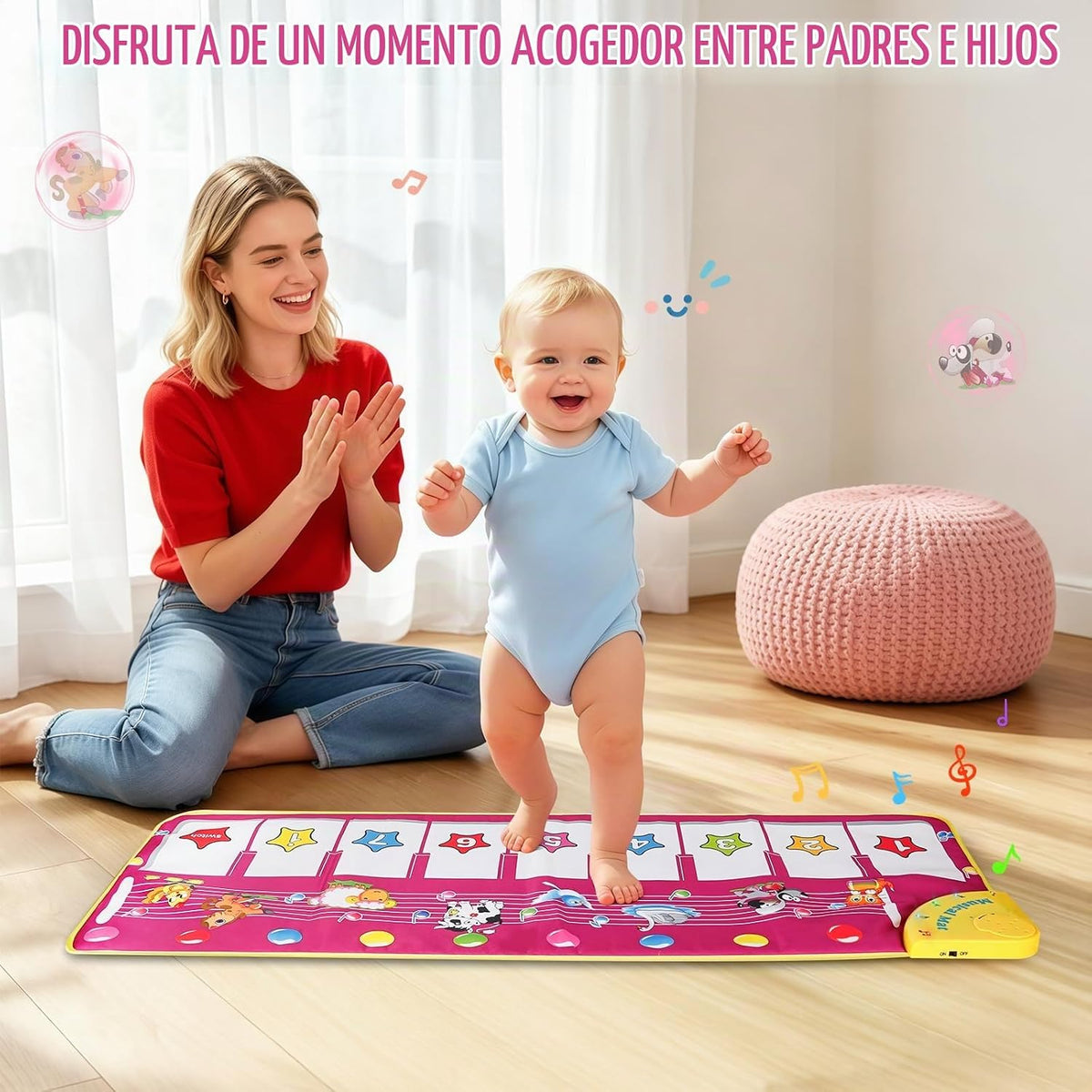 Tapete de piano de piso, tapete musical de juguetes para niñas pequeñas