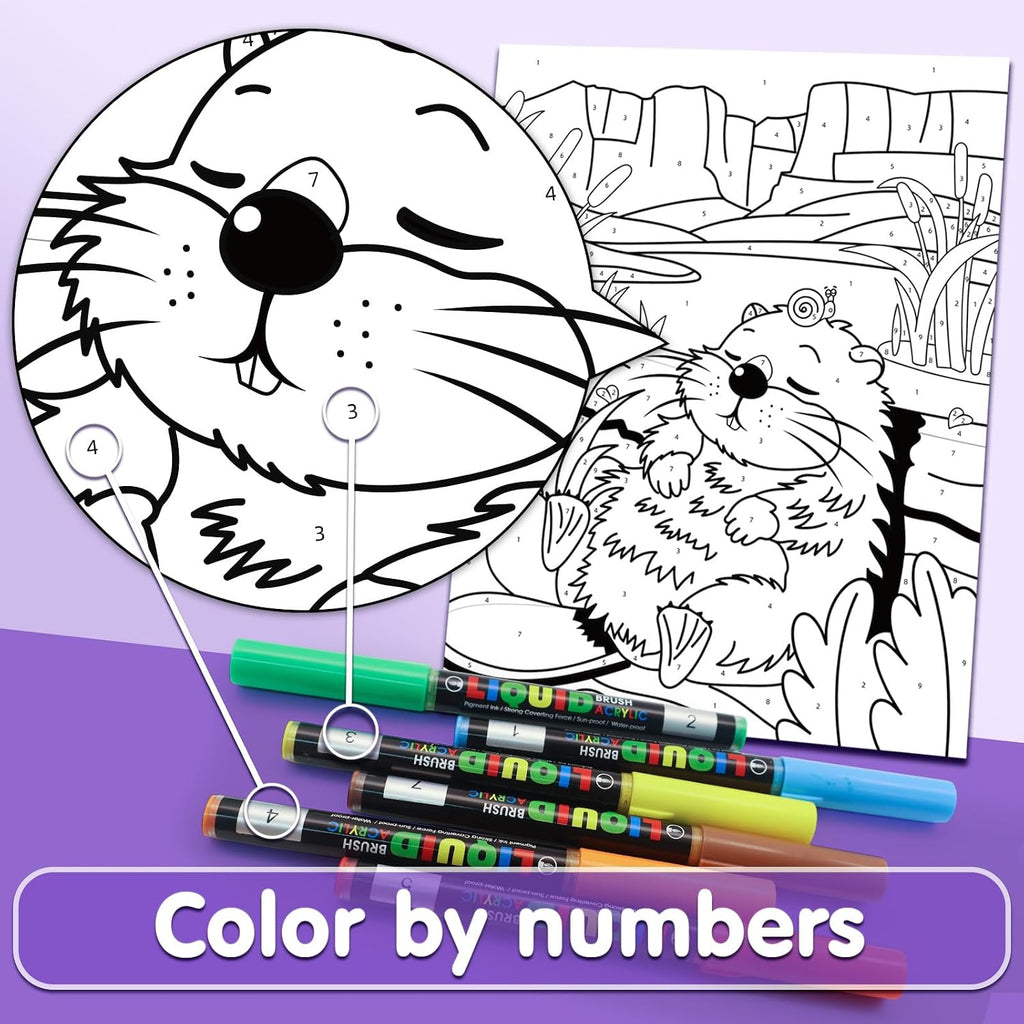 SNEILJOY Kit de pintura por números para niños de 4 a 12 años, juego de 3