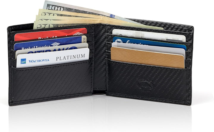 Stealth Mode Billetera de cuero para hombre. Billetera con RFID + 8...