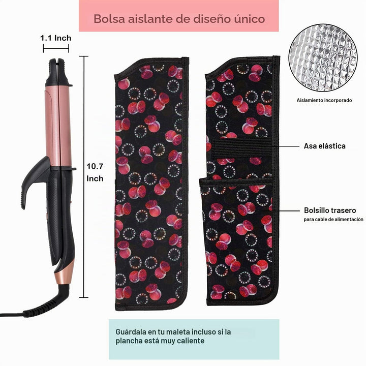 Plancha y rizadora de pelo 2 en 1, combo de plancha plana de cerámi...