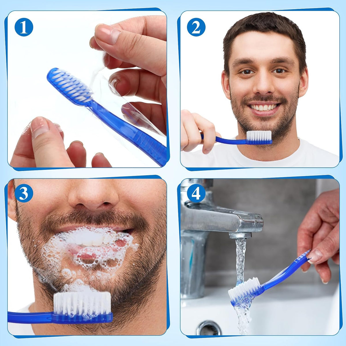 Ziliny Juego de 40 cepillos de dientes desechables prepegados a gra...