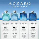 Azzaro Eau de Toilette cromado, colonia acuática fresca para hombre...