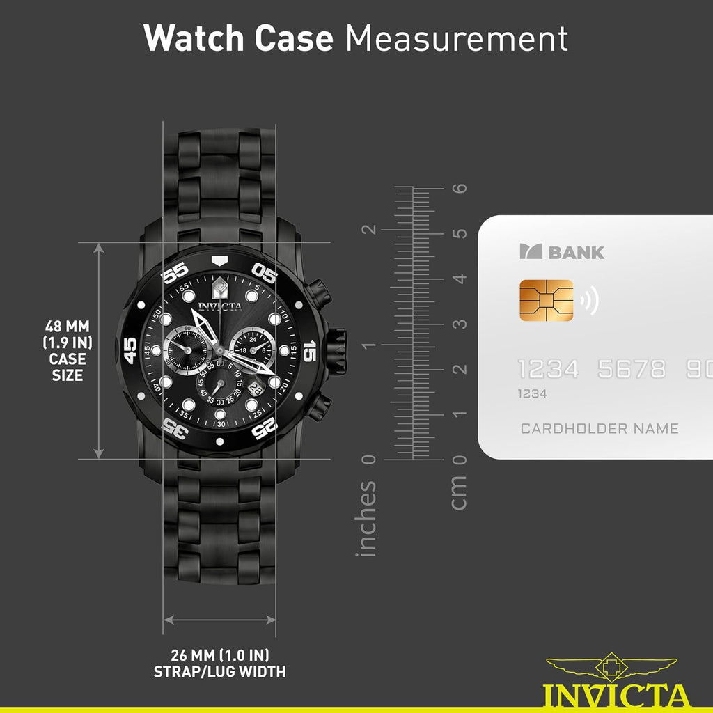 Invicta Pro Diver - Reloj cronógrafo de cuarzo con correa de acero inoxidable, color plateado, modelo 26 0073