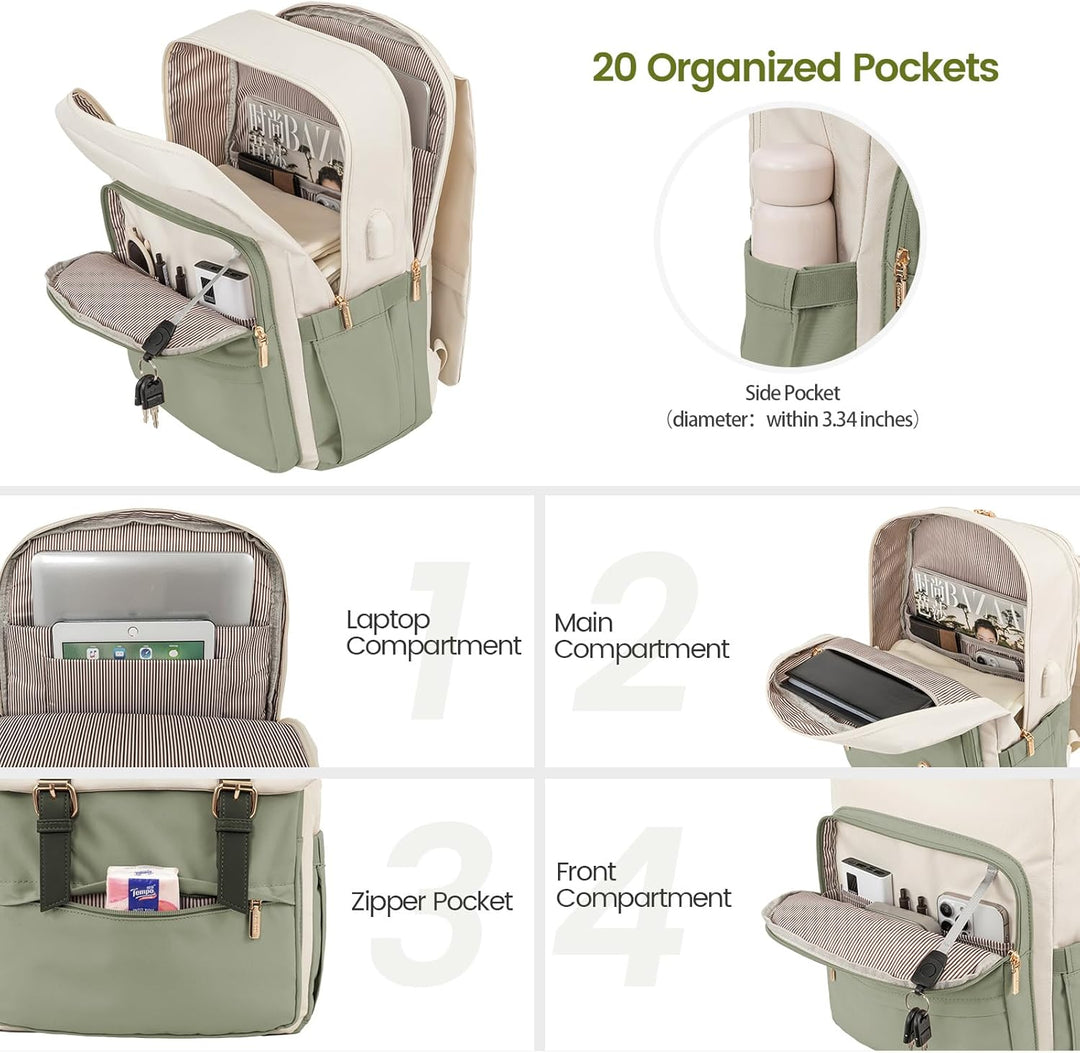 LOVEVOOK Mochila para computadora portátil para mujer, mochila de v...
