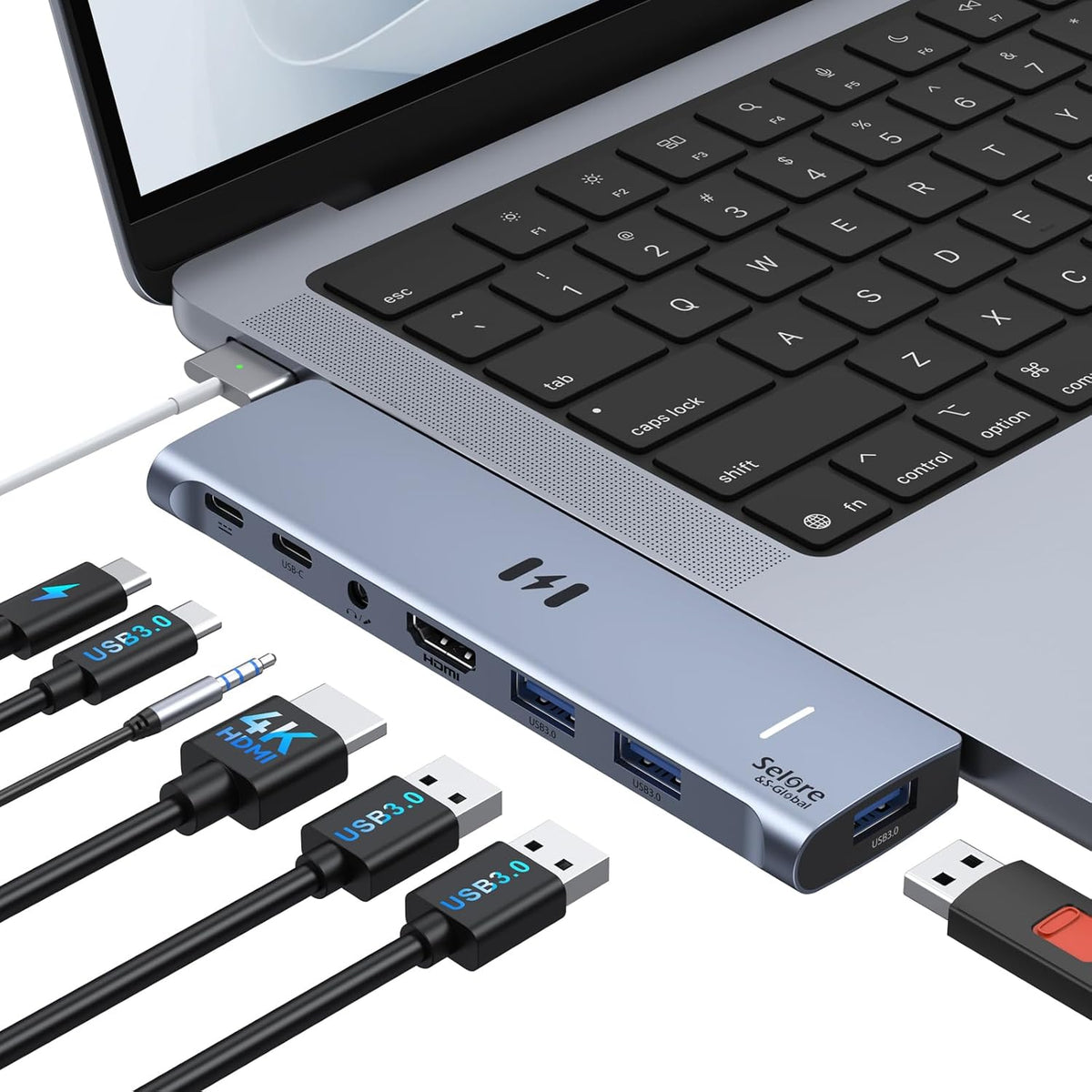 Adaptador USB C Hub HDMI para MacBook Pro\/Air M1 M2 M3 2024 2023 1...