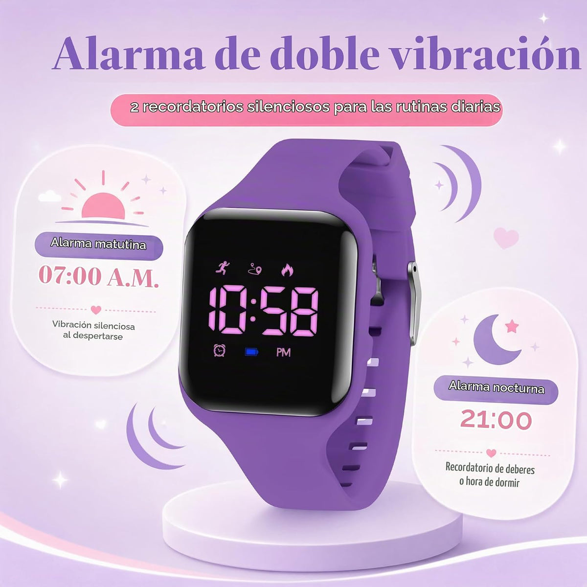 Relojes para niños y niñas, reloj deportivo digital con contador de pasos, podómetro, alarma de vibración, sin aplicación, impermeable, rastreador de fitness, reloj para niños, niñas, adolescentes