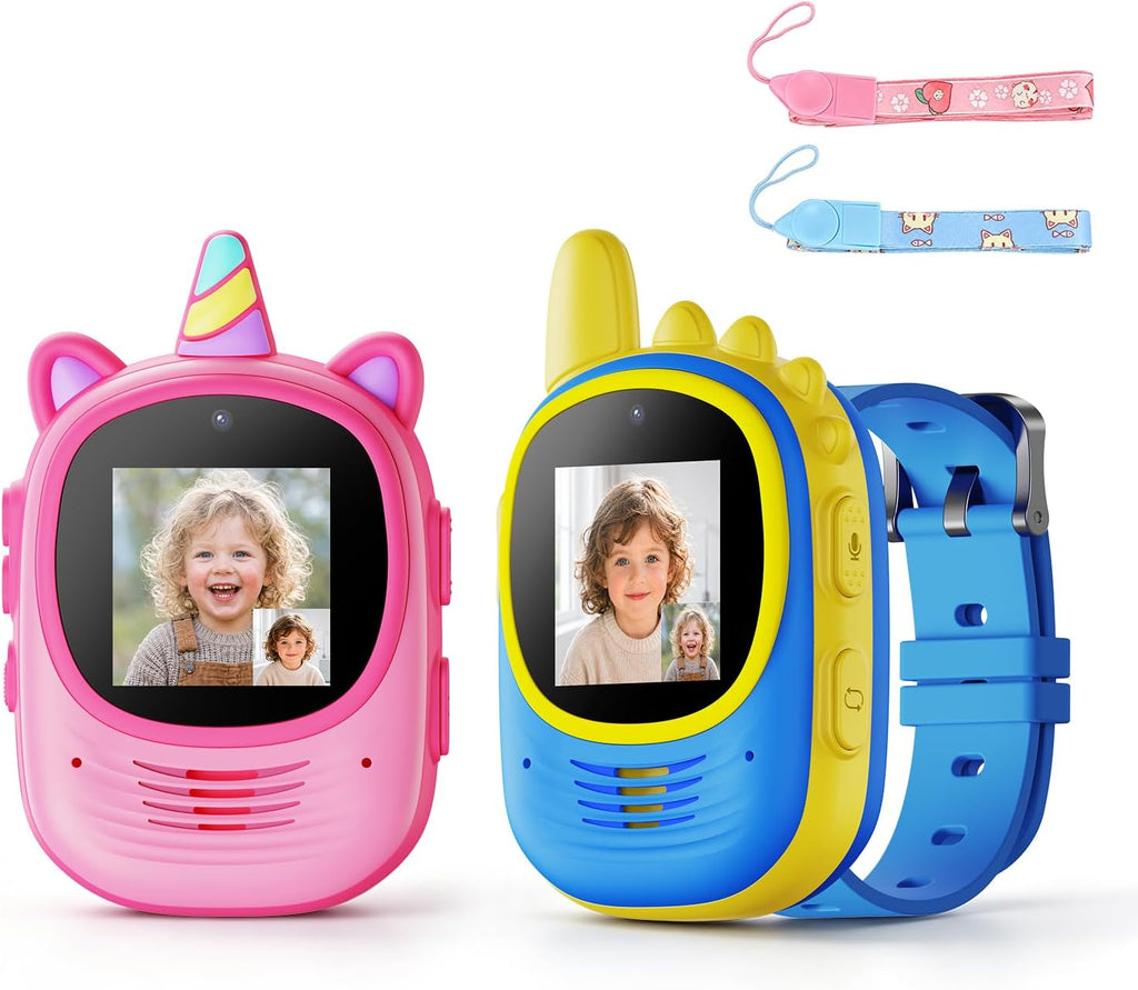 Walkie Talkies de video para niños, paquete de 2 walkie talkies para niños