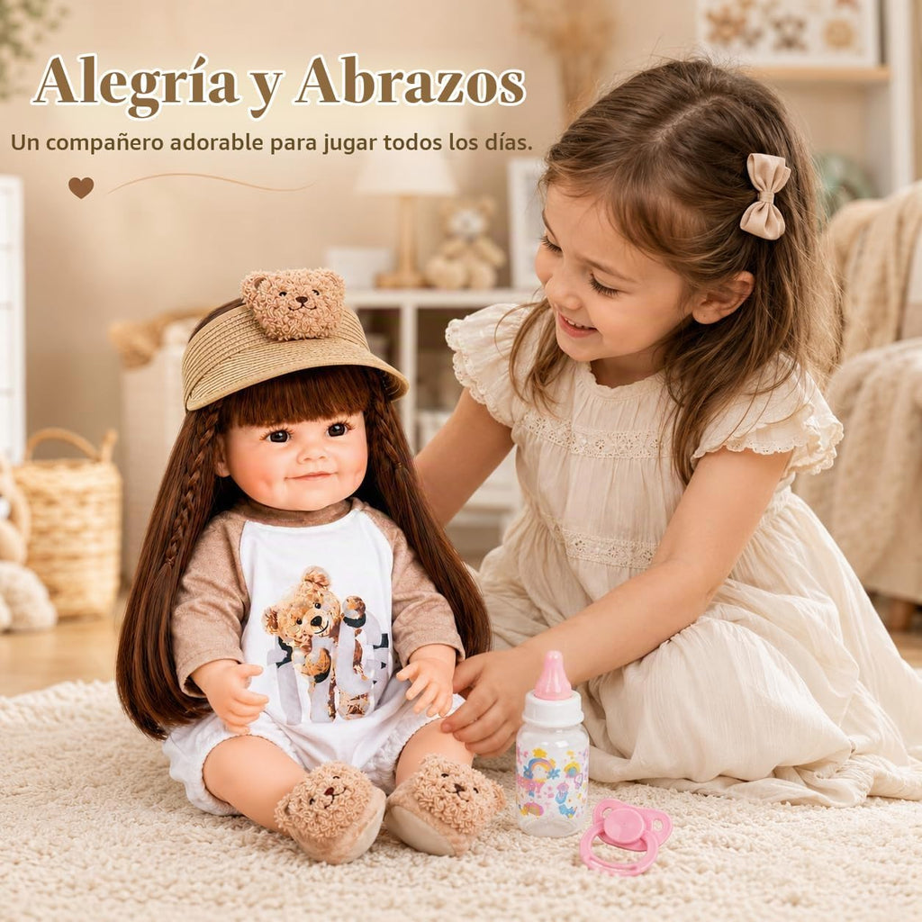 DOLLHOOD Muñecas Reborn Baby – Muñeca realista de silicona de vinilo realista de 18 pulgadas con brazos y piernas movibles completa con accesorios, gran regalo para niños (Noah James)