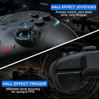 Controlador de juego inalámbrico para Android/iPhone/iPad/iOS/Tablet/Windows PC/Switch 2, Bluetooth Teléfono Móvil Gamepad con Joysticks Hall / Hall Triggers/Luces RGB/ Vibración/Giroscopio de seis