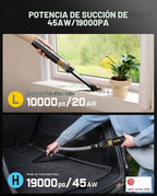 Fanttik Slim V10 APEX - Aspiradora inalámbrica para automóvil, mini aspiradora portátil 4 en 1, pantalla digital inteligente mejorada, potencia de succión de 19 kPa, 2 modos de succión para trabajos