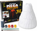 Mega Volcano Kit, modelo de volcán de espuma reutilizable de 10.5 pulgadas, exhibición de proyectos científicos pintables, sin yeso, modelo de artesanía de 3 piezas con pinturas y pinceles