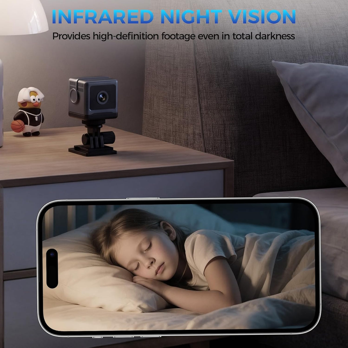 HSKAH Mini cámara WiFi HD 1080P inalámbrica Nanny Cam con visión no...