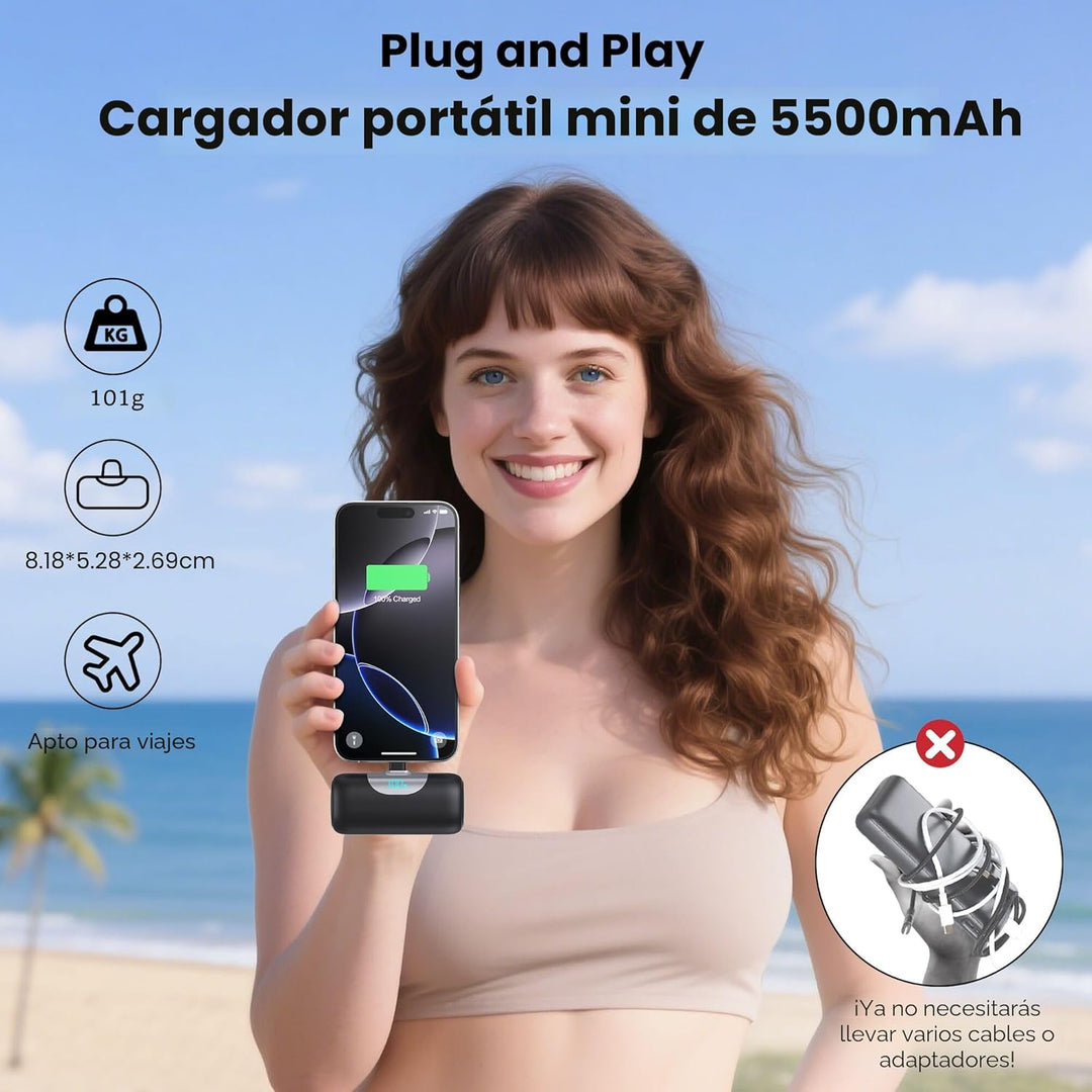 Mini cargador portátil para iPhone 17\/16\/15, cargador de batería...