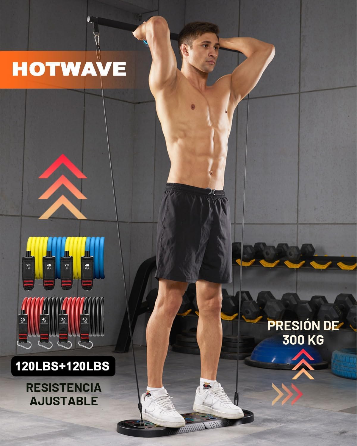 Tabla de Flexiones Push Up, Tabla de Flexiones Portátil, Barra de Flexiones Plegable 20 en 1