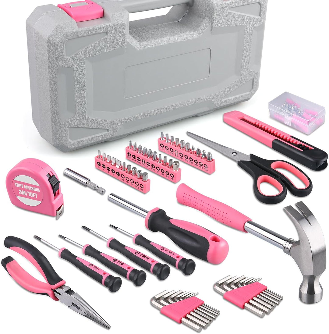 WINNER - Kit de herramientas de 150 piezas en color rosa para todo...