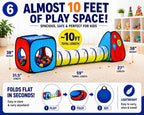 Kiddey - Juego de túnel y alberca de pelotas | Tiendas de campaña emergentes de 3 piezas para niños, bebés y niños pequeños, niños y niñas | Juego de regalo para interiores y exteriores | Albercas de
