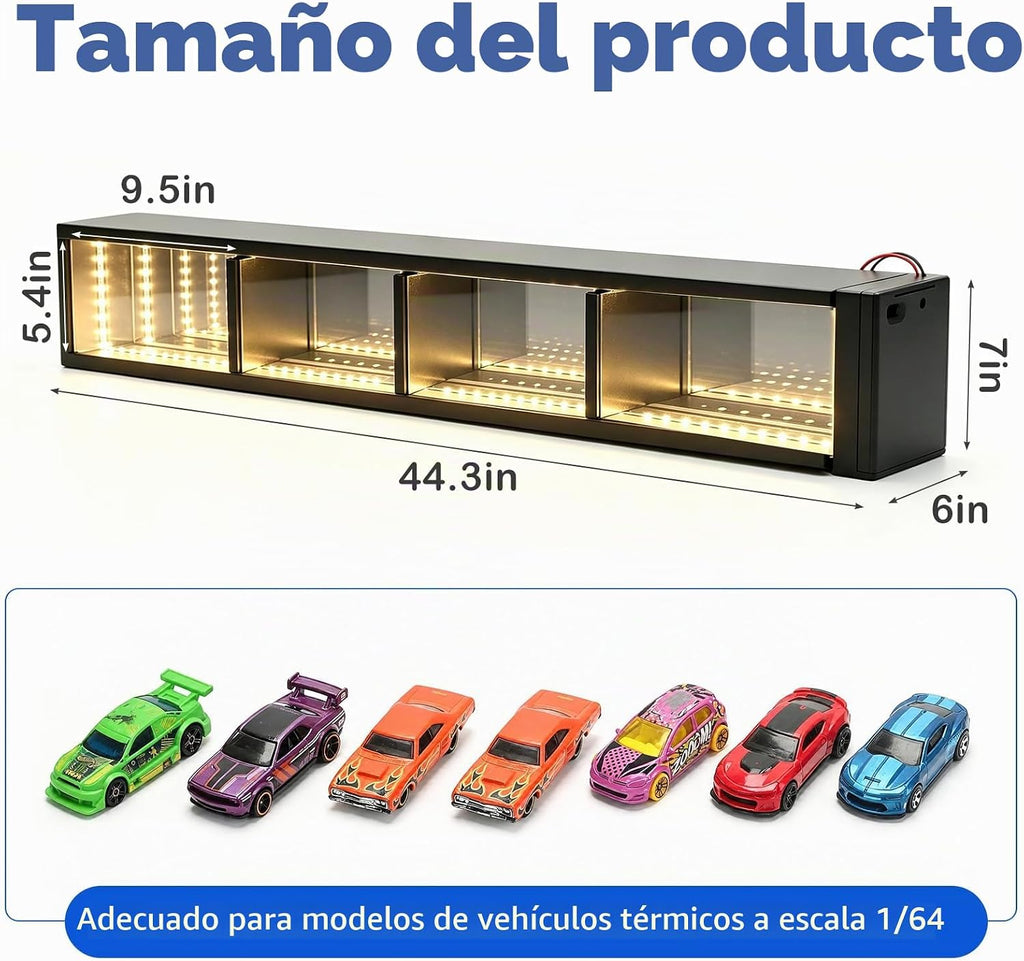 1/64 Diecast coche juguete coche exhibición pared garaje para 4 ranuras con