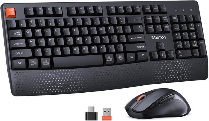 MEETION Nuevo teclado y ratón inalámbrico, combo de teclado y ratón...