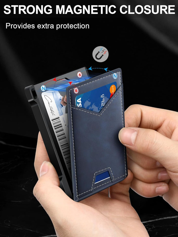 Cartera para hombre con RFID con 2 ventanas para identificación y c...