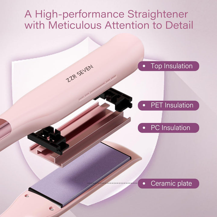 ZZR SEVEN Plancha para el cabello, plancha plana de 1.25 pulgadas y...