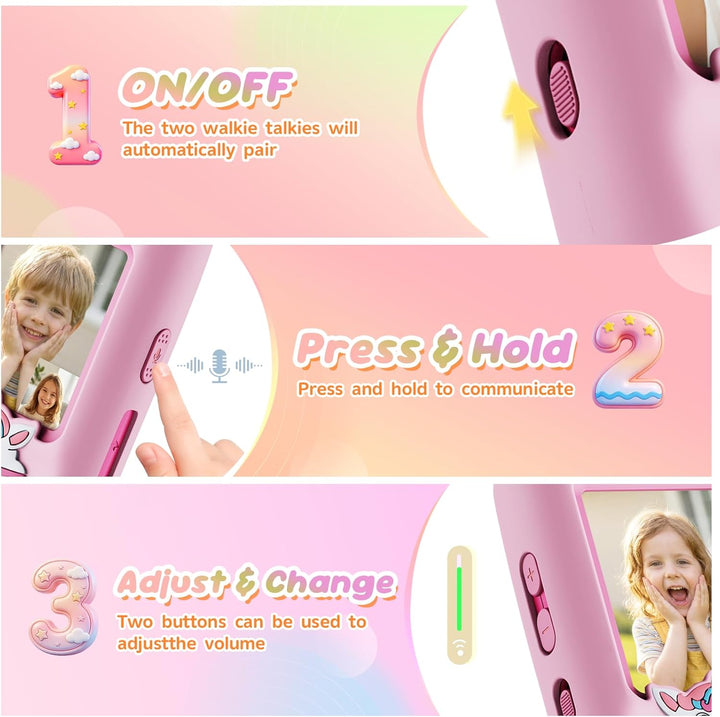 Walkie Talkies de video para niños, paquete de 2 con pantalla, radi...