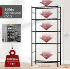 2-Pack de Estanterías de Acero para Garaje de 5 Niveles, 33.5"x12.6"x72", negro