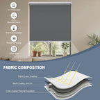 AOSKY Persianas Enrollables Sin Cable Opacas para Ventanas Oscurecimiento de Habitación Persianas Enrolladas con Sistema de Resorte, Protección UV Persianas de Ventana Persianas de Puerta para Hogar y