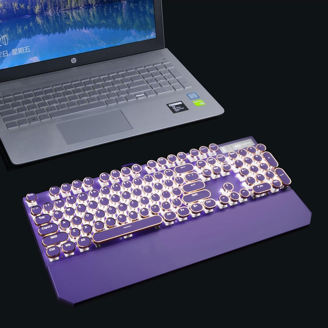 Camiysn Teclado Mecánico para Juegos Estilo Máquina de Escribir, Te...