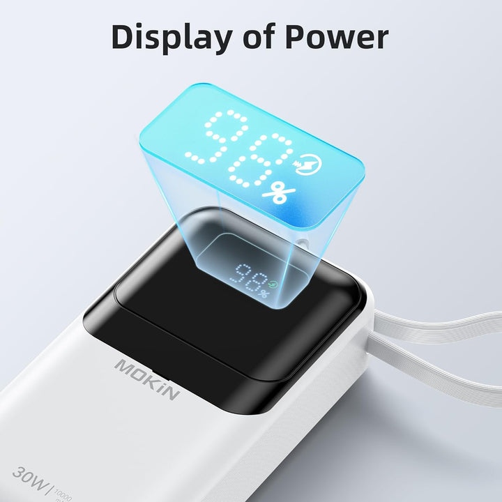 MOKiN - Cargador portátil, 10000 mAh, 30 W, carga rápida, batería d...