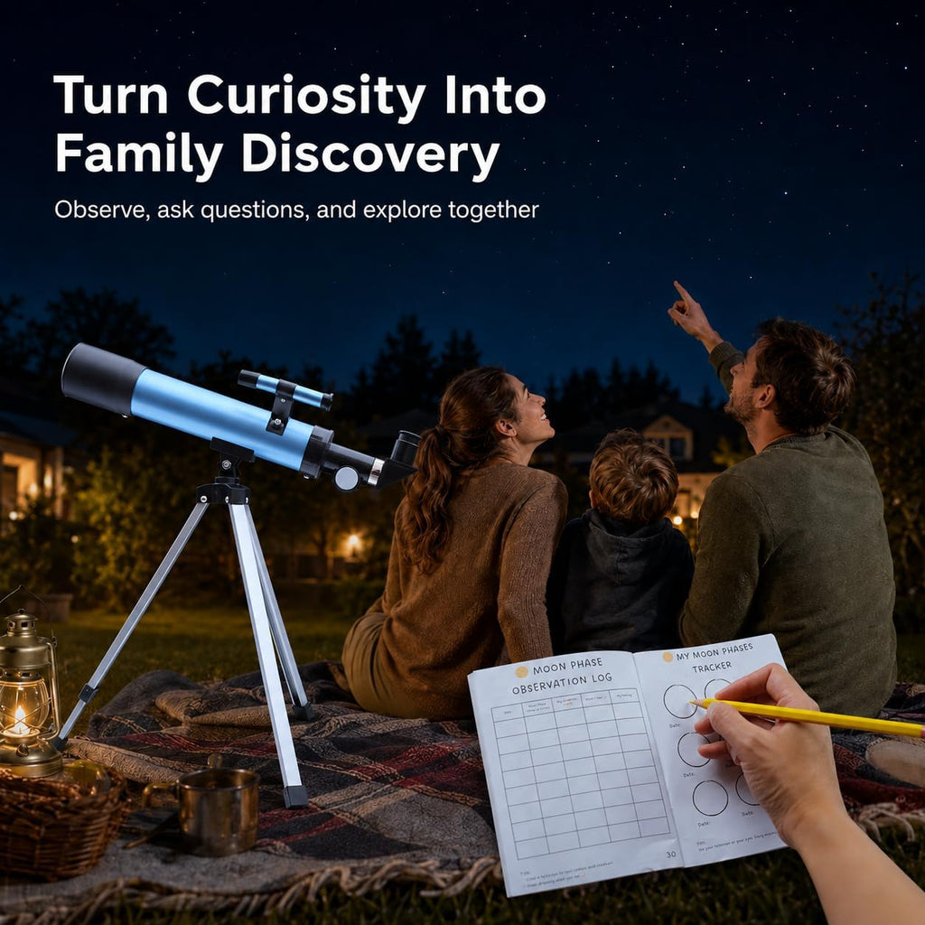 Telescope para Kids, 50mm 100x Beginner Telescope con Tripod