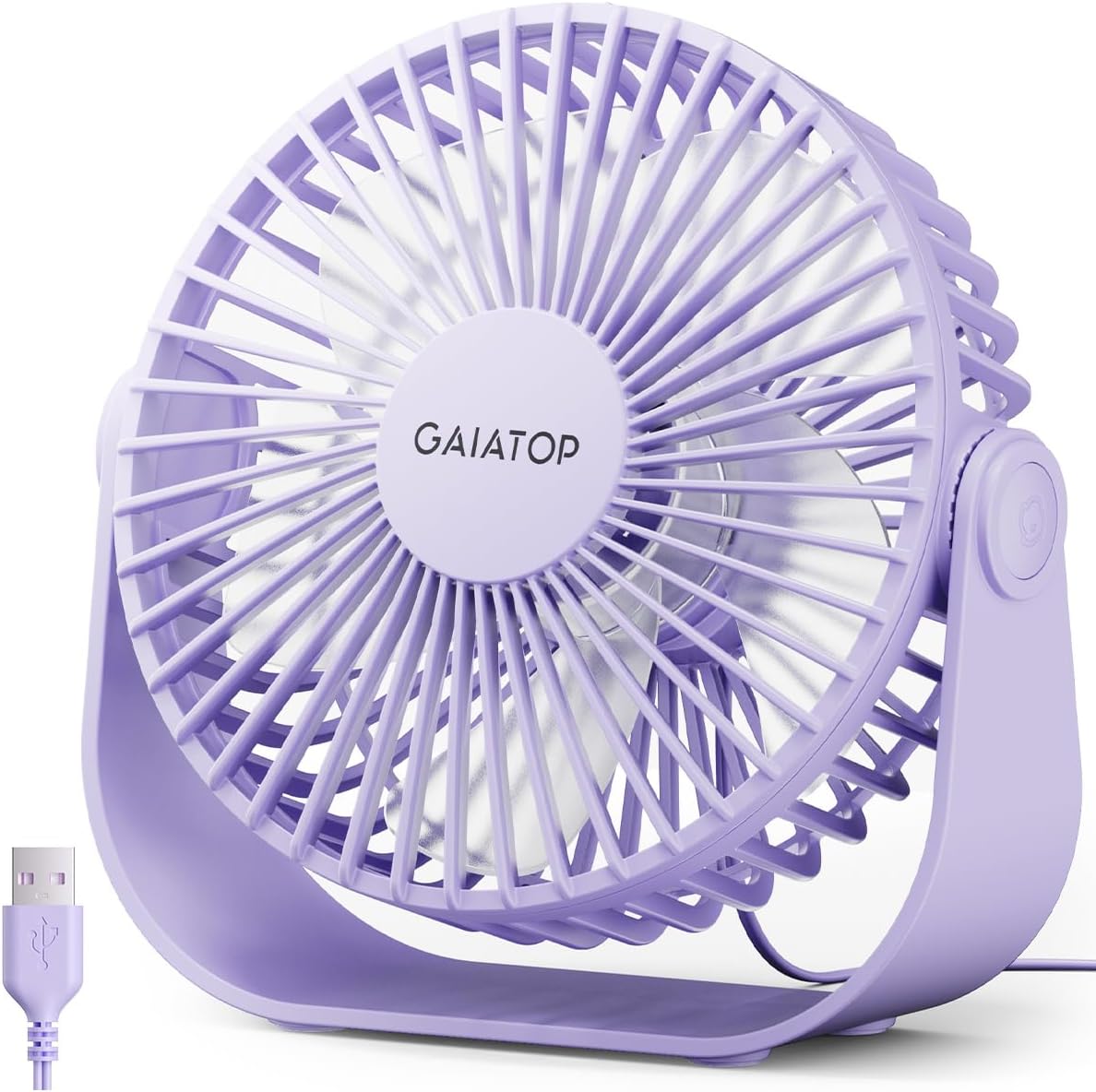 Gaiatop Ventilador de escritorio USB, flujo de aire fuerte de 3 vel...