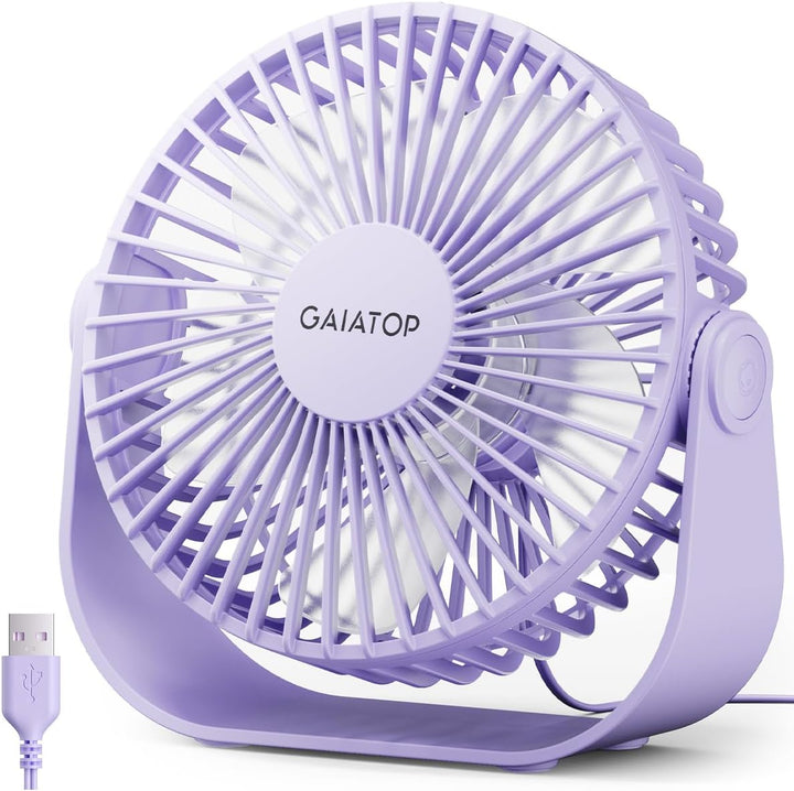 Gaiatop Ventilador de escritorio USB, flujo de aire fuerte de 3 vel...