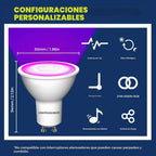 Bombillas inteligentes GU10 50W, ángulo de haz de 38° RGBCW