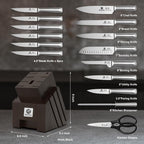 imarku Juego de cuchillos de 16 piezas, juego de cuchillos de cocina de