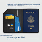 Apple MFi - Soporte para pasaporte rastreable para viajes (solo iOS) funciona con Apple Find My, funda recargable para pasaporte Air de 3 años de duración de la batería, cartera de viaje