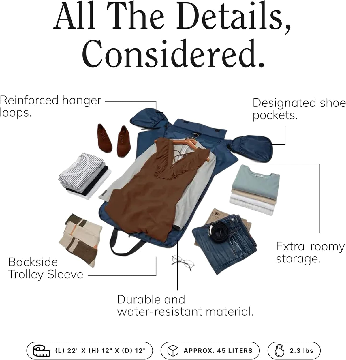 Bolsa de lona para ropa 45L, kit organizador de tecnología marina y Sidekick Marine, Kit organizador marino y tecnológico de bolsa de lona para ropa