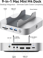 Yottamaster 9 en 1 Mac mini M6/M4 Pro Dock con ventilador de refrigeración