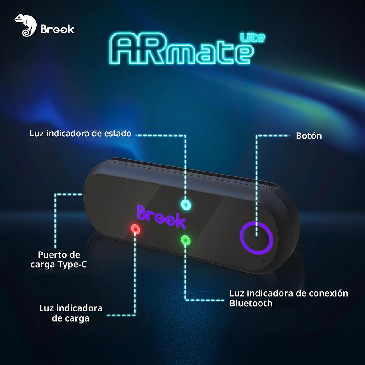 Brook AR Mate Lite - Atrapasador automático para Pokémon GO, mini dispositivo Bluetooth de captura automática y giro automático, andador GPS inteligente para juegos AR, accesorio portátil de captura