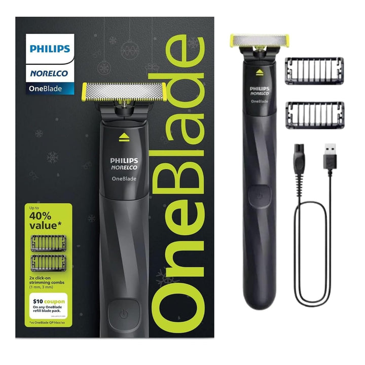Philips OneBlade - Recorta y afeitadora de cualquier longitud con p...