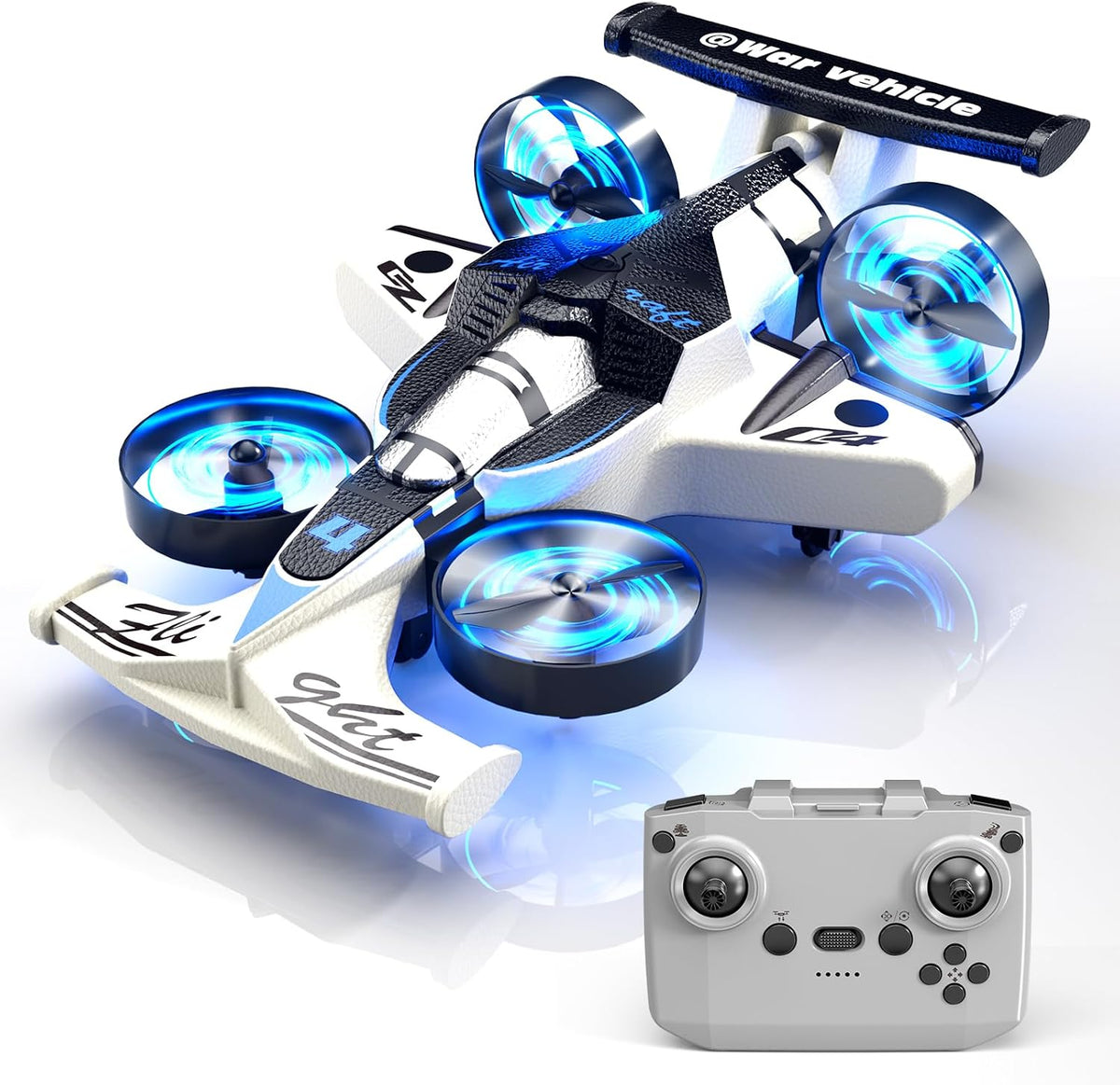 Avión de juguete con control remoto para niños de 4 a 6 a 8 a 10 a 12 años, 2 en 1 de espuma a control remoto, avión a control remoto, mini dron, auto de carreras para niños principiantes de 4, 5, 6
