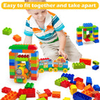 CONVENTEJOY Juego de bloques de construcción clásicos de 150 piezas para niños pequeños de 3 a 6 años, juguete educativo de tren de ladrillos de construcción grandes, juguetes STEM compatibles con las