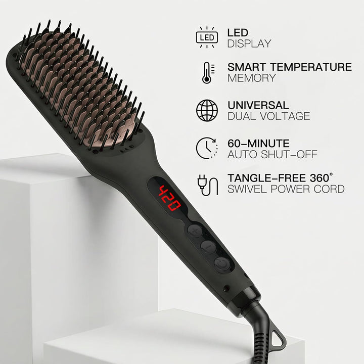 MEGAWISE Cepillo alisador de pelo iónico Pro Ceramic para salón en...