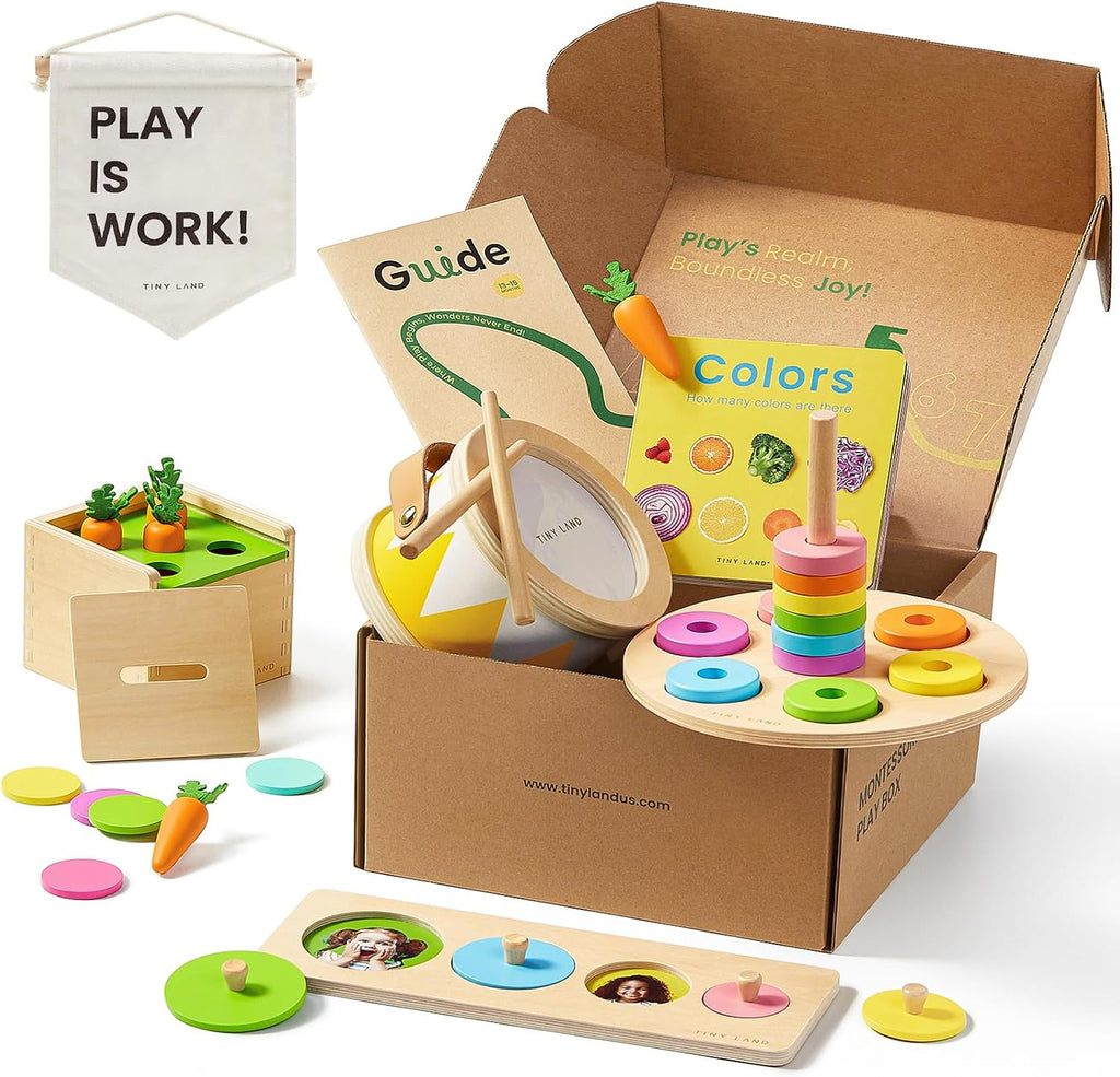 Tiny Land Montessori - Juego de juguetes para bebés de 13 a 15 meses, 7 en