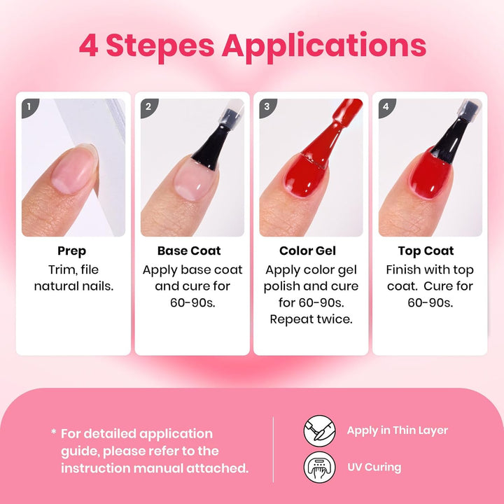 Beetles - Kit de 30 esmaltes de uñas de gel con luz UV \u2013 6 col...