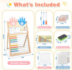 Joyreal Ábaco de madera para niños Matemáticas 3-5 4 5-7, pizarra blanca de